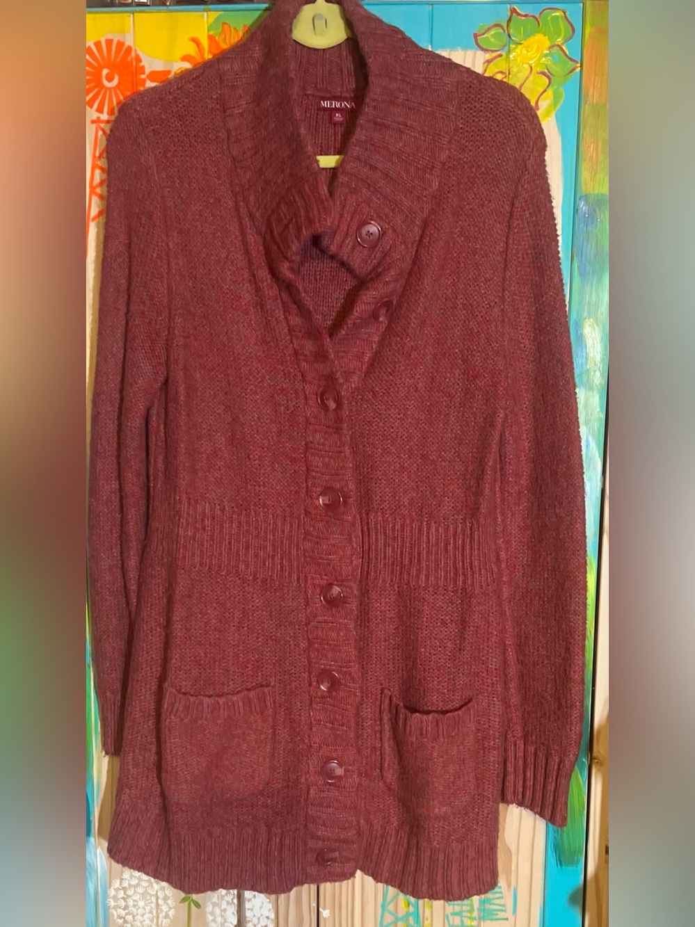 🍂 Merona for Target Burgundy Knit Button-Down Cardigan 🧶
